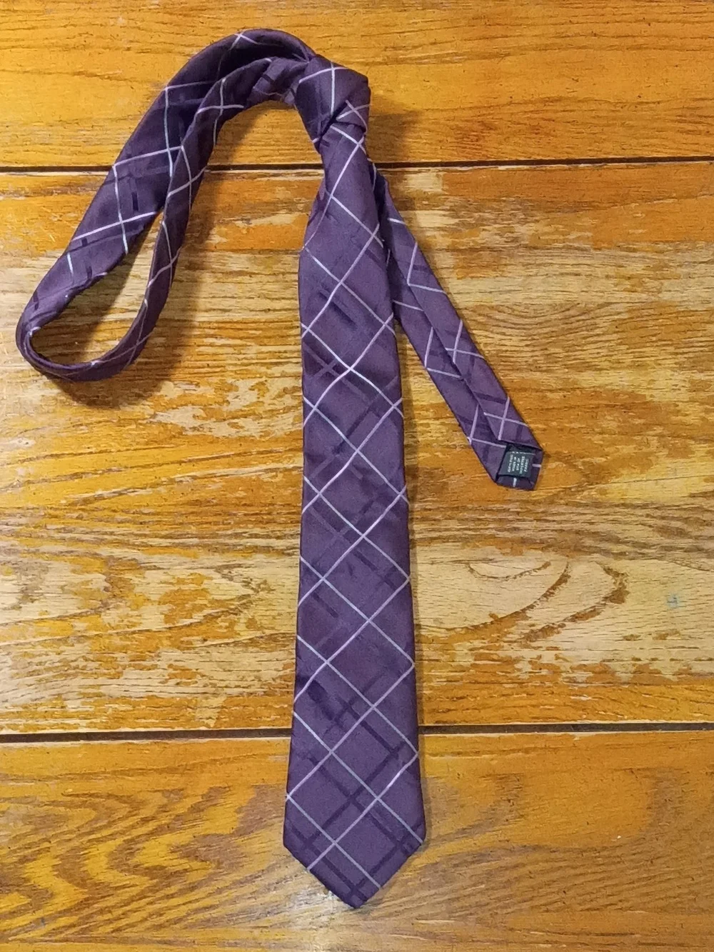 Express Purple Plaid Tie with Light Accent Lines